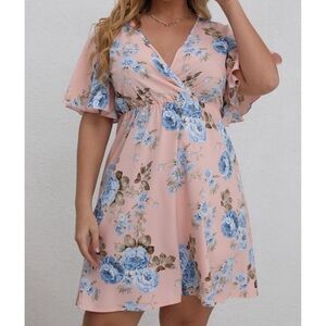 Pink floral dress
